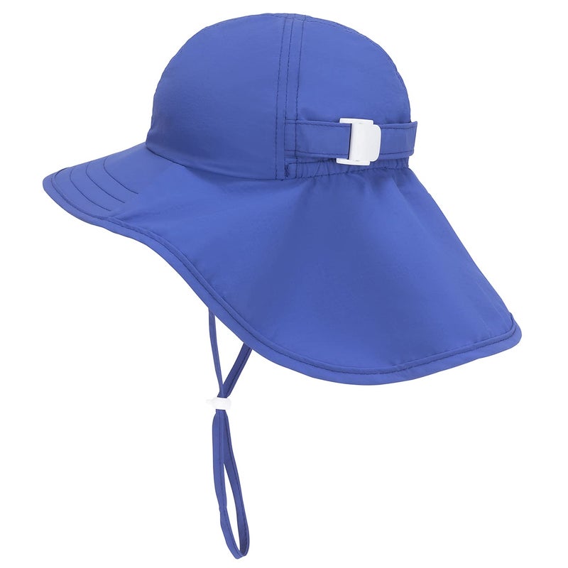 Zelda Matilda Sunhat Infant Toddler & Kids Summer Water Flap Baby Swim hat UPF 50 Boy & Girl Beach (US, Age, 2 Years, 6 Years, Royal Blue) - Image 2